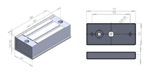 Imagen 4 de 9 de Cerradura Electromagnetica 60 Kg M60