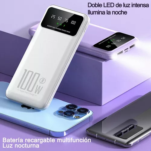 batería externa 50000 mah inalámbrica iPhone y Android