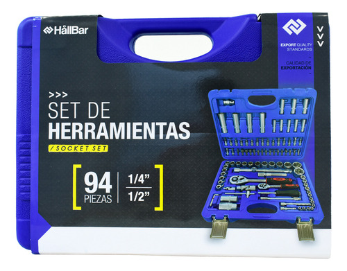 Kit Caja Set 94 Piezas Herramientas Llaves Tubos Puntas Auto