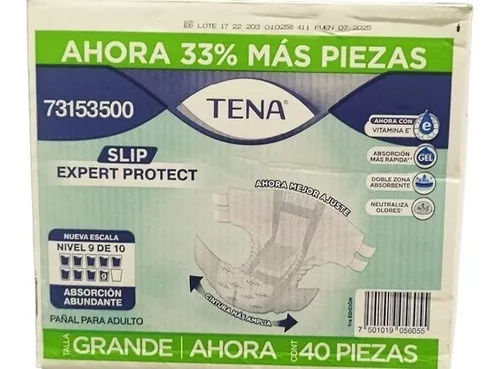 Pañal para Adulto Tena Slip Ultra Protect Chica/Mediana 30 pzas a