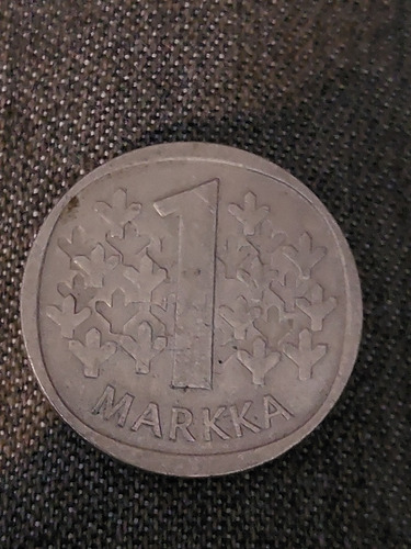 Moneda De Finlandia 1 Marco Año 1974 Cobre Níquel Km# 49a