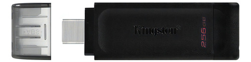 Unidade flash USB Kingston 256gb Gen 1 Data Traveler Dt70 Solid Black