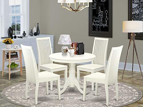 East West Furniture Round Set-4 Excelentes Sillas De Comedor