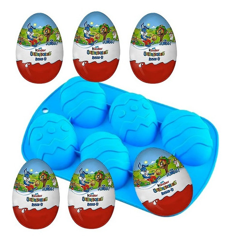 5 Moldes De Silicon Huevito Kinder Grande Con Brocha