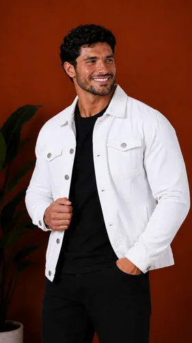 Jaqueta Masculina Jeans Sarja Slim Fit Coloridas Versátil