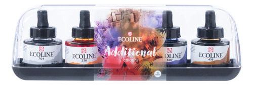 Set Ecoline Additional En Estuche Deluxe X 5 Colores De 30ml