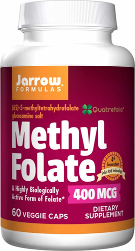 Methyl Folate Metilfolato Jarrow 400mcg 60 Caps Importado