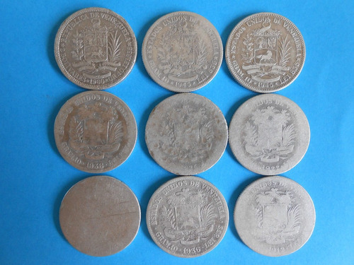 Monedas De Plata Bs.2,oo Años 1912-22-35-36-45-60-??.