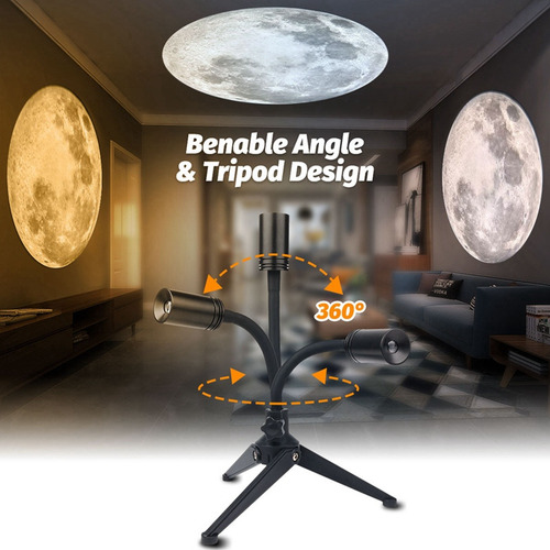 Lâmpada De Projeção Da Lua, Atmosfera De Fundo, Luz Noturna,