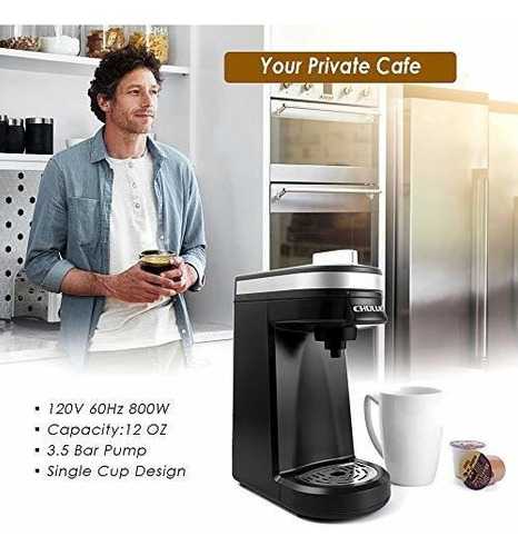 Cafetera Para Capsula De Una Taza Con Deposito De 12 Onzas,
