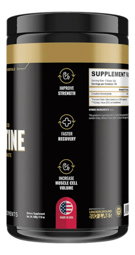 Panda Creatine Monohydrate Micronized 500g-100 Servicios Sin Sabor