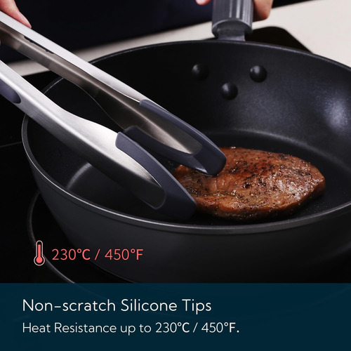Pinzas Kitchendao Para Cocinar Con Puntas De Silicona De 12