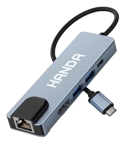 Hub Usb C Zapatilla Multiplicador 3.0 Hdmi Rj45 Lan 5 En 1