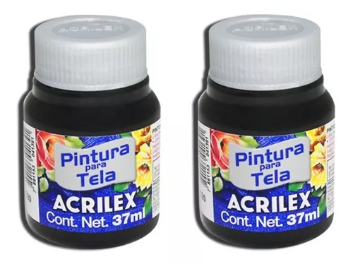 PINTURA ACRÍLICA METALIZADA ACRILEX 37ML. NEGRO