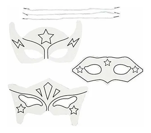 Pack De 24 Máscaras De Superhéroes Para Colorear - Divertido