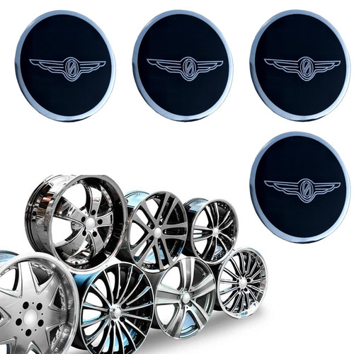 Imagen 1 de 3 de Calcomania En Aluminio Con Logo Chrysler Para Centro De Rin