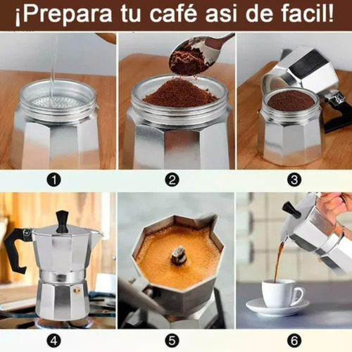Cafetera Moka Italiana 3 Pocillos Chica Aluminio