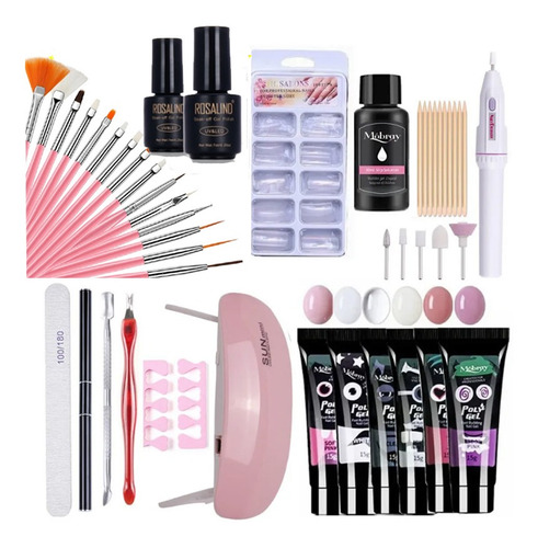 Kit Unhas Gel Cabine Fibra Acrígel Kit Uñas Acrigel, 43 Piez