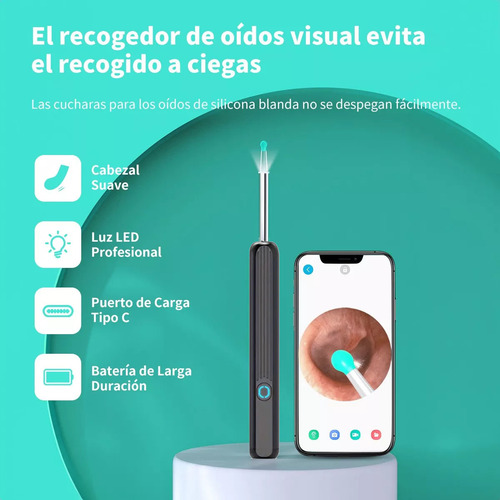 Limpiador Oidos Cámara Quita Cerilla Inteligente Endoscopio