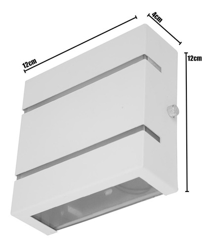 Arandela 2 Focos Friso Facho Externa Parede Muro Slim Branca