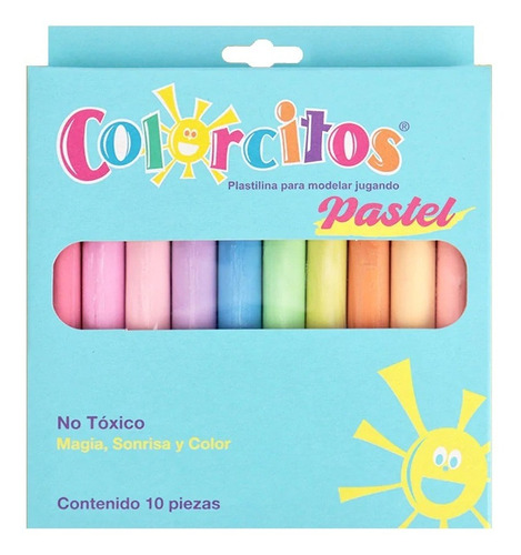 10 Pack Plastilina Colorcitos Pastel Con 10 Tubos De Colores