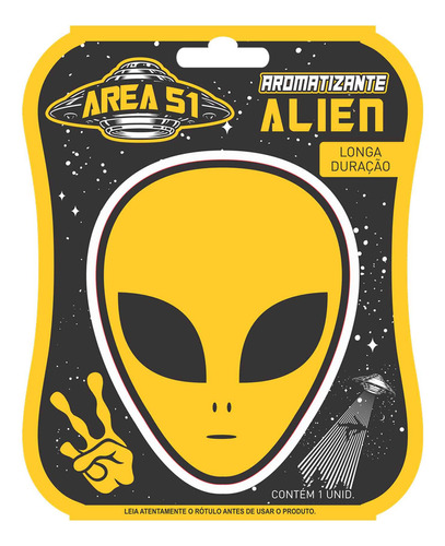 Aromatizante Miniatura Area 51 Alien Amarelo Central Sul
