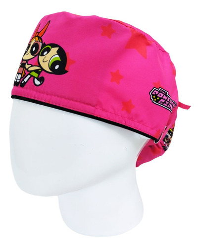 Gorro Quirúrgico Mujer + Lanyard Superpoderosas Fucsia