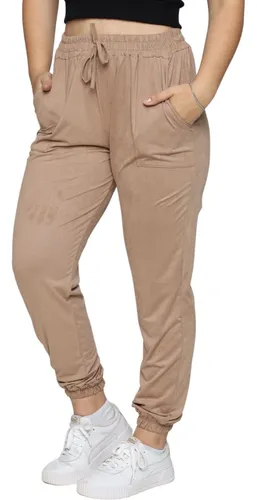 Calça jogger suede feminina 2025