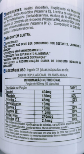 Max Neural 2x 60 Cápsulas Fosfatidilserina Inositol Vit
