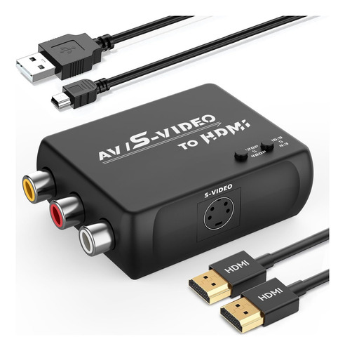 Htdyoo Convertidor Rca + S-video A Hdmi, Compatible Con 4: 3