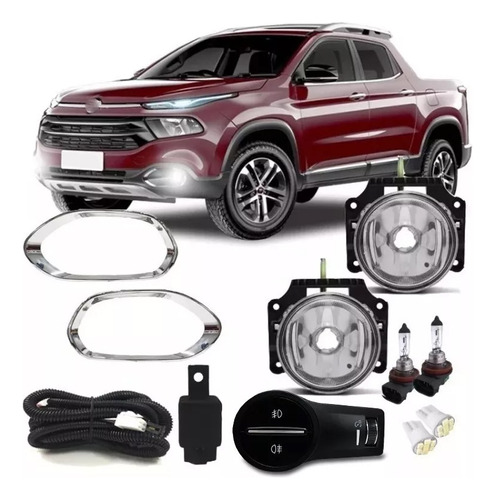 Kit Farol Milha Auxiliar Fiat Toro 2016 Á 2020 Bt Mod Orig