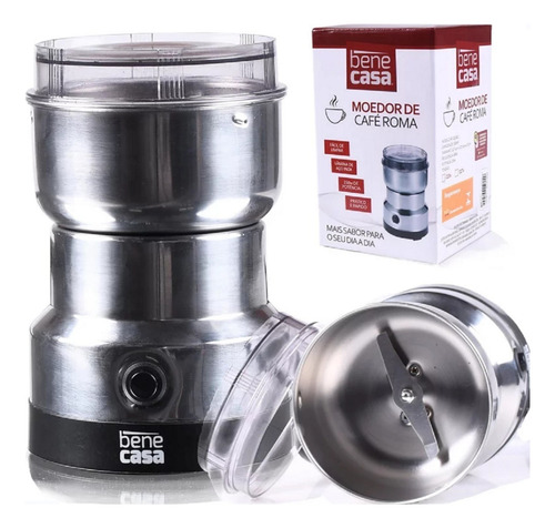 Moedor Triturador De Café Sementes Elétrico Inoxidável Bene Cor Inox