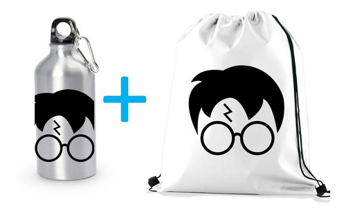 Tula Deportiva  Y Termo Botilito Combo Harry Potter