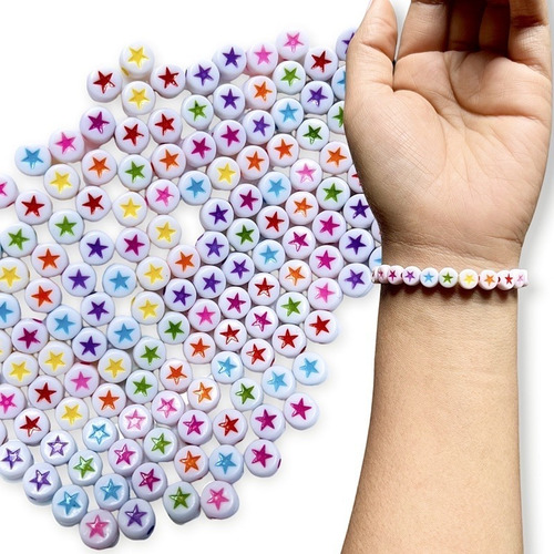 3200 Lunetas Blanca Estrellas Color Bisuteria Pulsera Collar