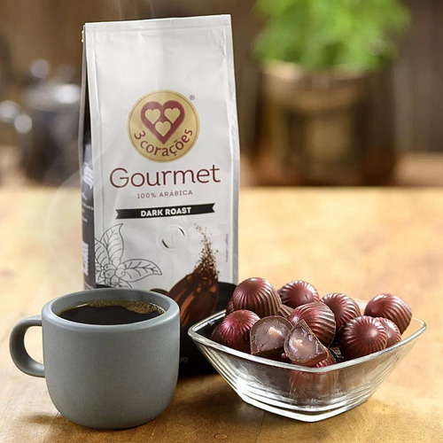 Café Torrado E Moído Dark Roast Gourmet 250g 3 Corações