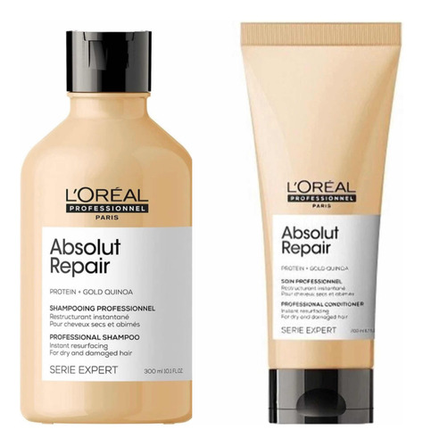 Loreal Serieexpert Gold Shampoo Acondicionad Reparador Dañad