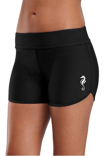 Short De Natación Para Mujer, Pantalón Corto Elástico Con Ab