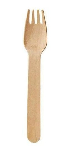 Imagen 1 de 2 de Tenedor Madera Ecológico Desechable X 100 Cotillón Activarte