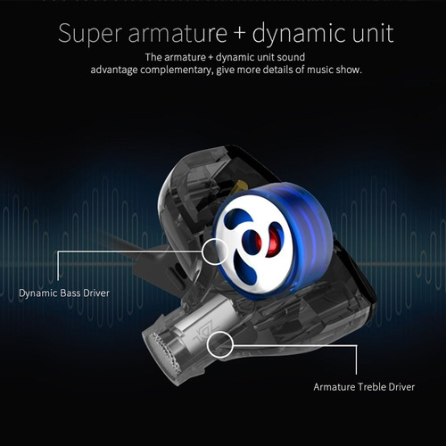 Auriculares in-ear KZ ZST with mic black