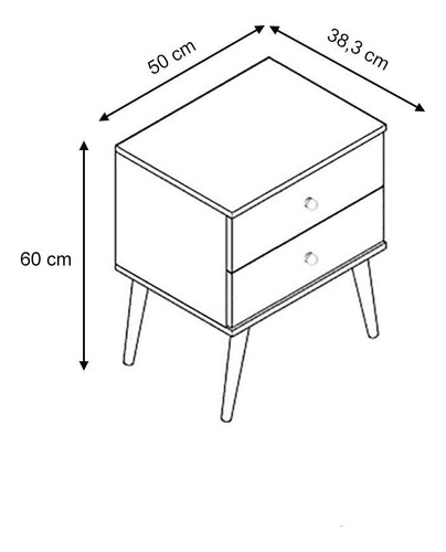 Imagen 2 de 5 de Mesa De Noche Madera Lacada Ref: Falak