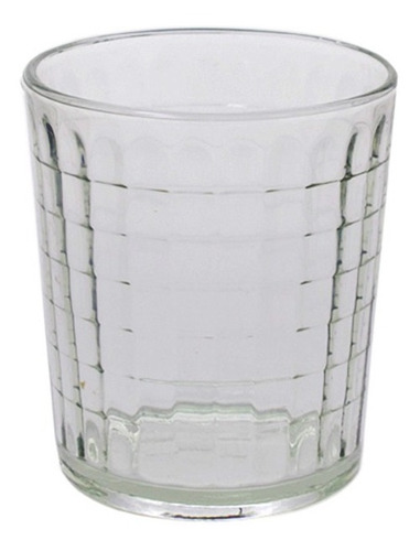 Set X6 Vasos Vidrio Diamante Durax Ideal Velas Agua 250cc Color Transparente