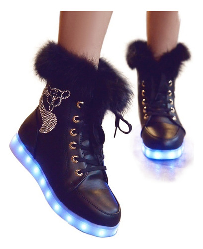 Zapatos De Encaje Para Señoras Con Luz Led Intermitente