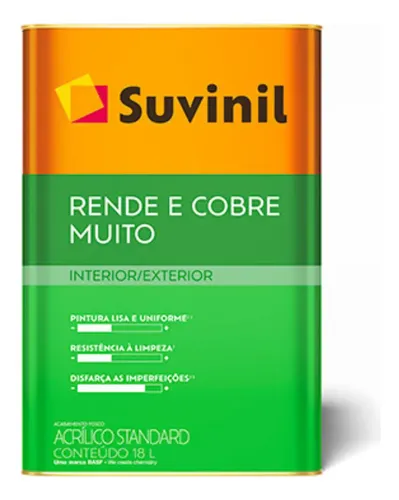 Tinta Acrílica Suvinil Standard 18L Acabamento Fosco Cor Algodão Egípcio