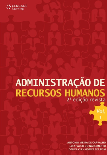 Administração de recursos humanos, de Carvalho, Antonio. Editora Cengage Learning Edições Ltda., capa mole em português, 2011