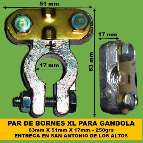 Borne Extra Grande De Plomo Para Bateria De Gandolas