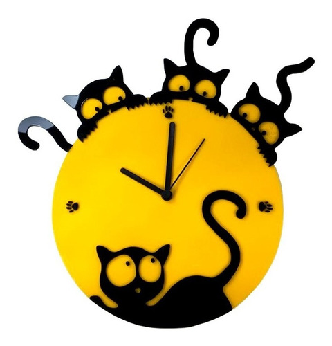 Imagem 1 de 2 de Relógio Gato Parede Cozinha Petshop Animais Personalize 