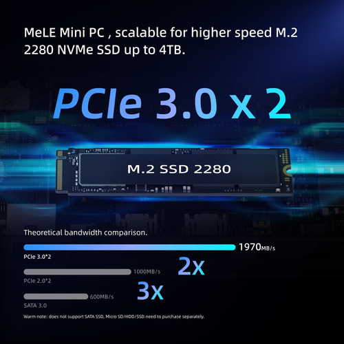 Mini Pc Mele Overclock3c Celeron N5095 8 Gb Ddr4 256 Gb Ssd