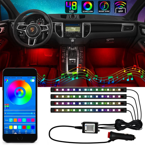 Luz Led Para Automovil Tablero Interior Tira Neon Control