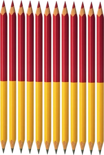 Lápiz Dúo Bo Rui Triangular Delgado Lapiz / Color Rojo 12 Pz