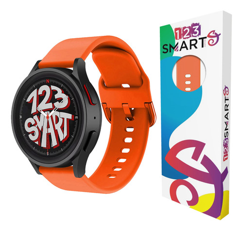 Pulseira De Silicone Colorido 20mm Marca 123smart Compativel Com Garmin Forerunner 158 245 245 Music 55 645 645 Music Move3 S40 Venu Vivomove Venu Sq Vivoactive 3  Cor - Laranja